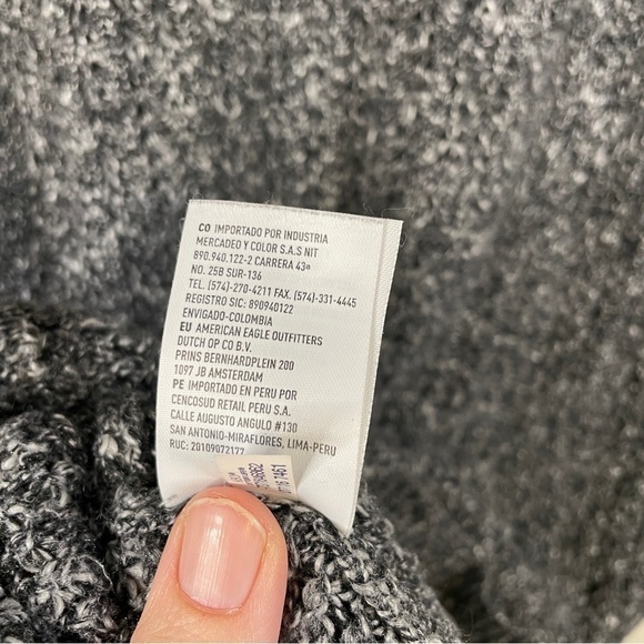 🦅 AE Women's Oversized Sweater Scoop Neck Dark Gray Hthr Sz S - Picture 4 of 8